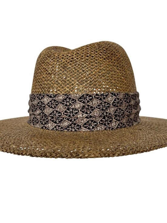 Stetson Other - Stetson Straw Hat L XL Wide Brim Western Fedora Panama Style Made Mexico Summer